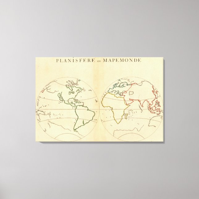 Toile Carte Worlp avec 5 zones (Recto)