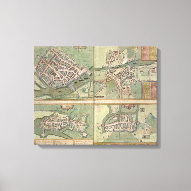 Toile Cartes de Galway, Dublin, Limerick et Cork, de ' (Recto)