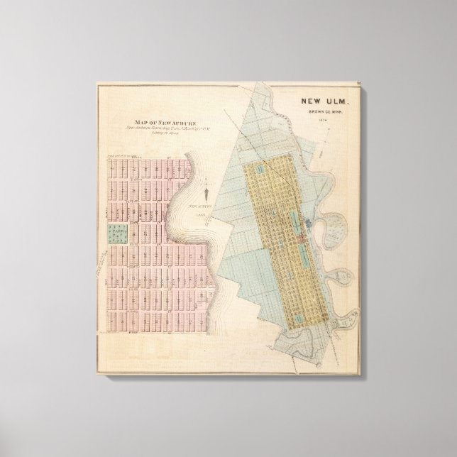 Toile Cartes de New Auburn, Minnesota (Recto)