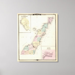 Toile Cartes du comté de Door, de Sturgeon Bay et de Jen