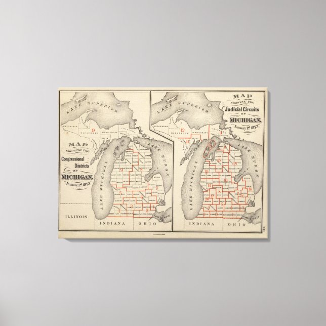 Toile Cartes montrant les districts du Congrès (Recto)