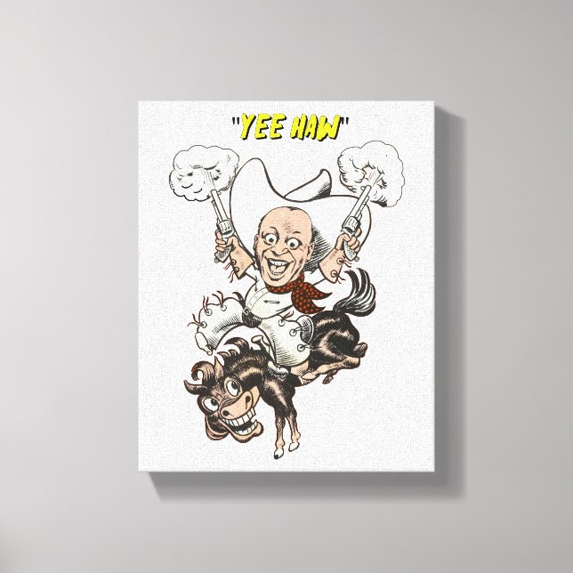 Toile Cartoon cowboy tir pistolets équitation art (Recto)