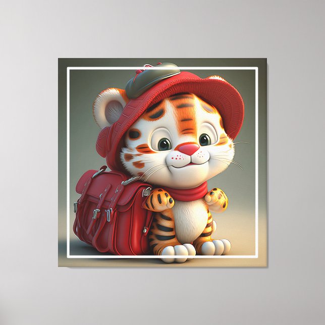 Toile Cartoon de bébé tigre (Recto)