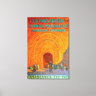 Toile Casablanca Maroc Affiche de voyage française vinta