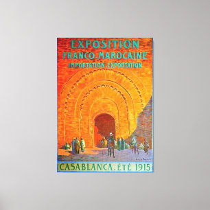 Toile Casablanca Maroc Vintage French Travel Poster
