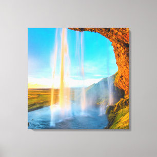 Toile Cascade au-dessus des rochers Photographie de la n