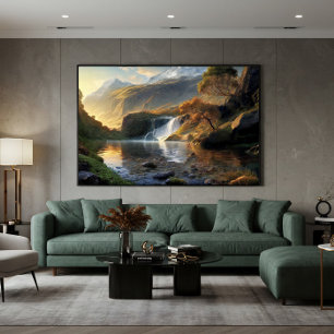 Toile Cascade de Lumière Dorée