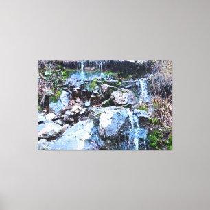 Toile Cascade de montagne pittoresque - Nature sauvage R