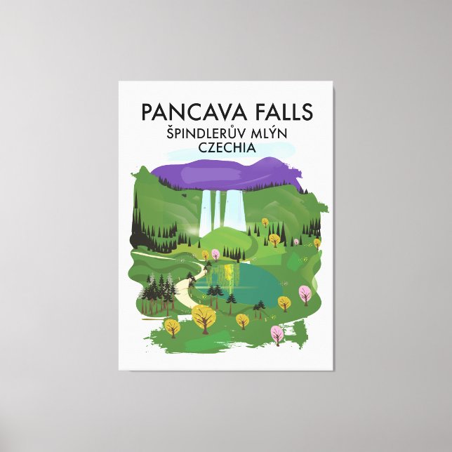 Toile Cascade de Pancava Špindlerův Mlýn, Tchéquie affic (Recto)