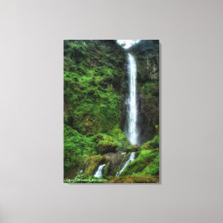 Toile Cascade d'eau verte luxuriante et tranquille paysa