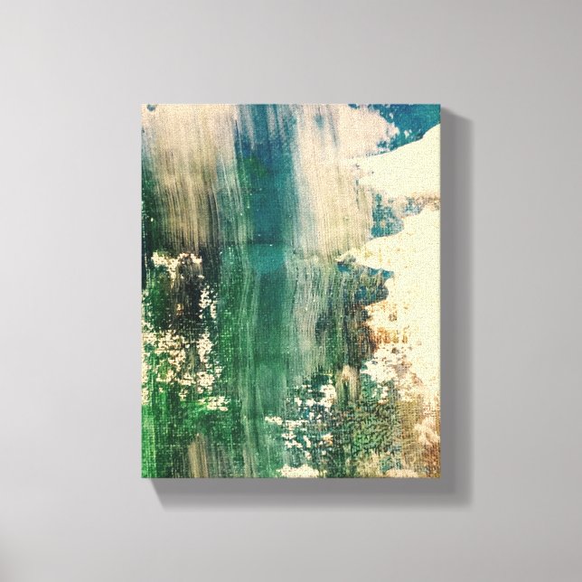 Toile Cascade En Forêt Peinture D'Art Abstrait Originale (Recto)