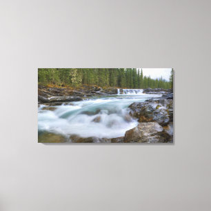 Toile Cascade en rivière de moutons en montagnes