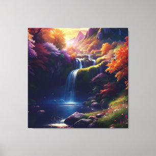 Toile Cascade Extraordinaire Splendor Paysage d'automne 