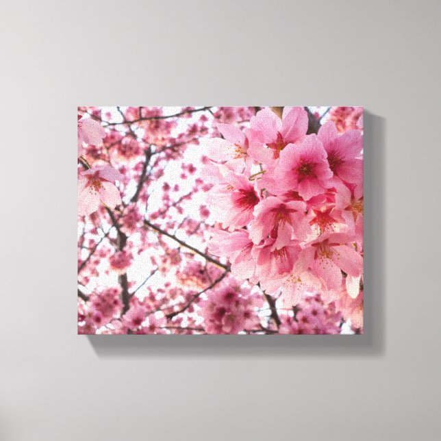Toile Cascade rose cerise fleurs mur Art (Recto)