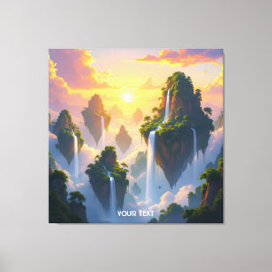 Toile Cascades des îles du coucher de soleil Imaginaire