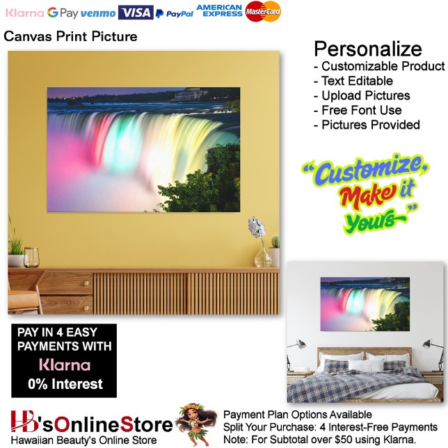 Toile Cascades Nature Relaxez-vous Accueil Bureau Photo  (Waterfalls Nature Relax Home Office Canvas Print Picture 1.)