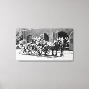 Toile Caserne de pompiers, pompiers, chariot du feu