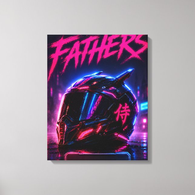 Toile Casque de Motard Cyberpunk Père (Recto)