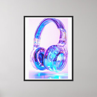 Toile Casques Crystal - Neon Glow Wall Art pour la musiq