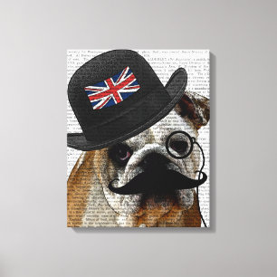 Toile Casquette britannique de bouledogue et de lanceur