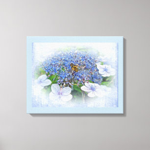 Toile Casquette de dentelle bleue Hydrangea Fleurs