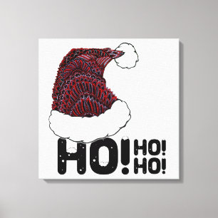 Toile Casquette de Père Noël avec le texte