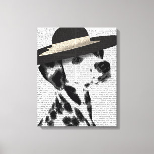 Toile Casquette noir dalmatien et débordé