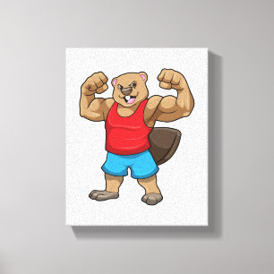 Toile Castor en Bodybuilder avec gros bras