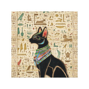 Toile Cat égyptien - Bastet sur le papyrus