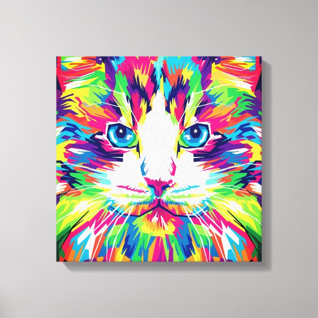 Toile Cat Face géométrique Prismatic Design-32453 (Recto)