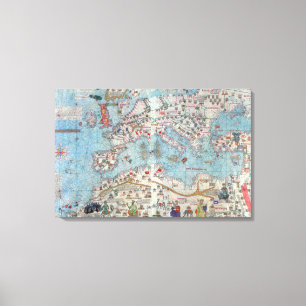 Toile Catalan Atlas : Détail de l'Afrique du Nord et de 