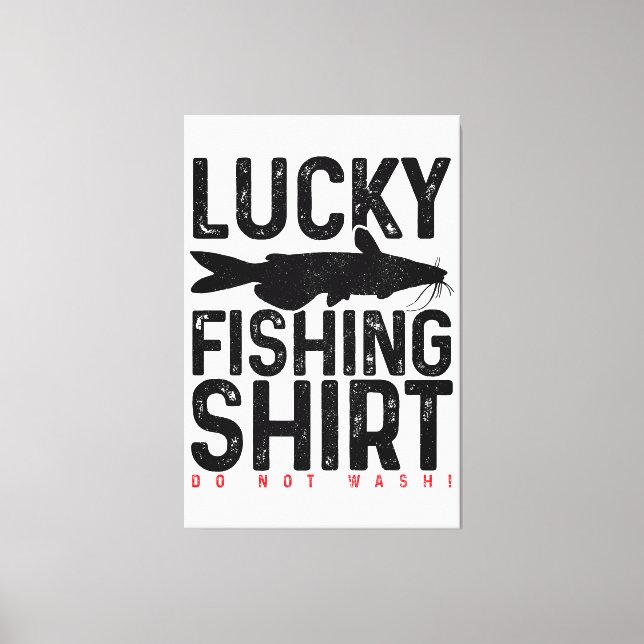 Toile CatFishing Funny Catfish Fisherman Cadeau Lucky Ch (Recto)