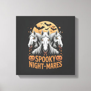 Toile Cauchemars de nuit effrayants Cheval d'Halloween