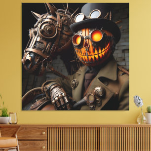 Toile Cavalier de la citrouille Steampunk Halloween