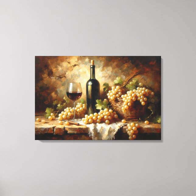 Toile Cave à vin Vignoble Raisins encore vie (Recto)