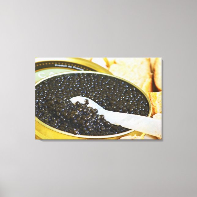 Toile Caviar noir et cuillère en nacre pour (Recto)