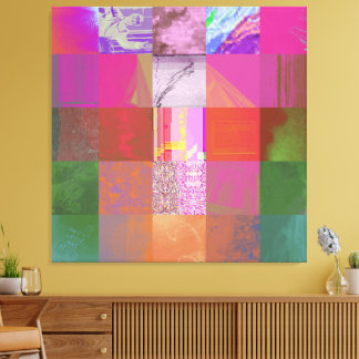 Toile CD1FE646 Abstrait Motif de Grille d'Art de Glitch 