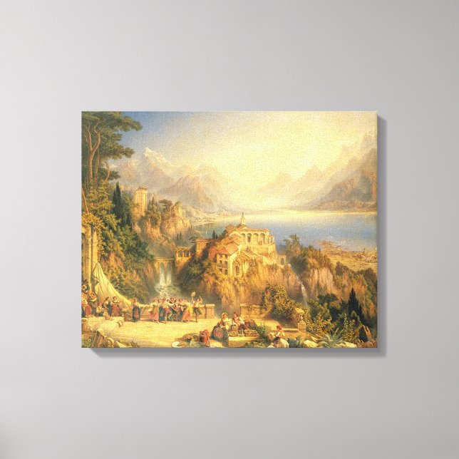 Toile Célébration de la récolte de raisins, Lac d'Orta,  (Recto)