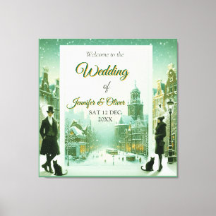 Toile Célébrations d'hiver dans la neige, avec Kittens