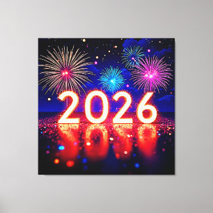 Toile Célébrez 2026 : Conception d'étincelle d'avenir br