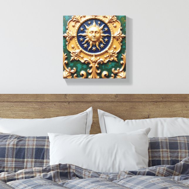 Toile Celestial Golden Sun Plaque (Insitu(Chambre))