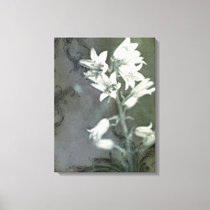 Toile Cellules bleues en noir et blanc