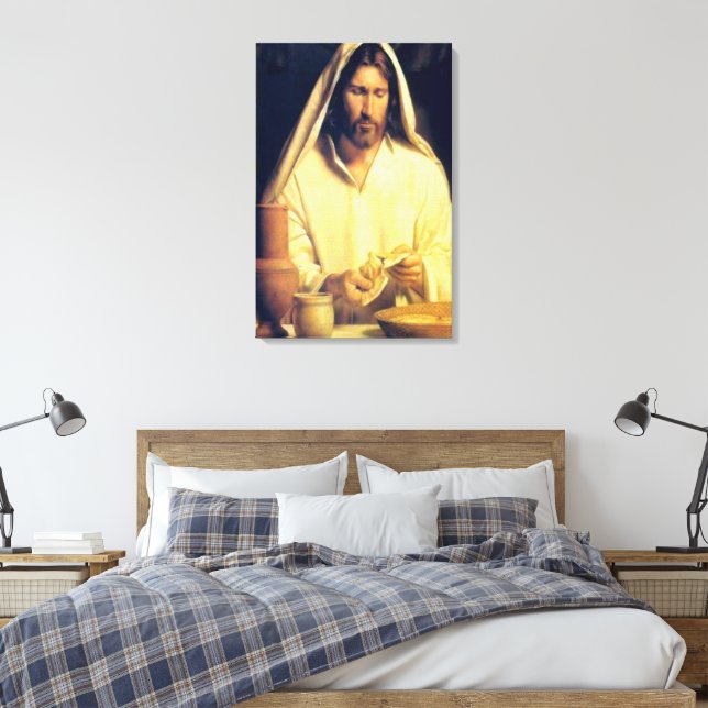 Toile Cène Divine : Casser Le Pain Avec Jésus (Insitu(Chambre))