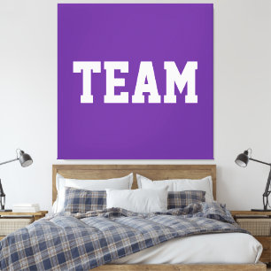 Toile Centre Athlétique ÉQUIPE Texte Blanc Sur Violet Ro
