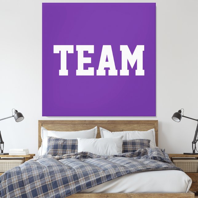 Toile Centre Athlétique ÉQUIPE Texte Blanc Sur Violet Ro (Insitu(Chambre))