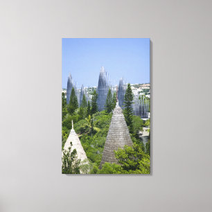 Toile Centre culturel de Tjibaou, Nouméa, Nouvelle-Caléd