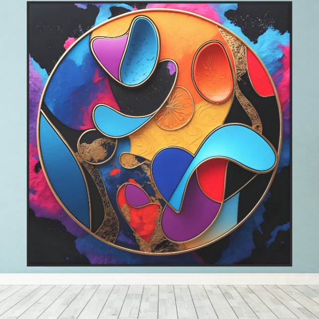 Toile Cercle de flux de couleur (Insitu (Plancher de Bois))
