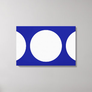 Toile Cercles blancs sur bleu