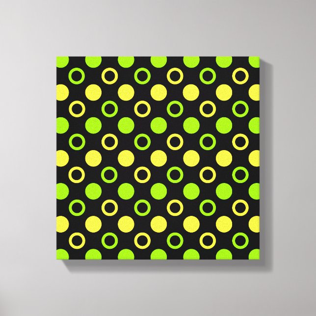 Toile Cercles de citron et de citron vert et Pois par ST (Recto)