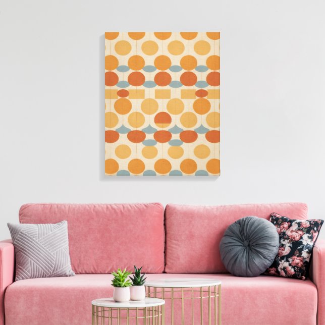 Toile Cercles et grilles rétro - Moderne du milieu du si (Insitu(Salon))